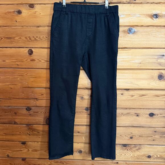 Bevy Flog Dafna Faux Reptile Snakeskin Pull On Skinny Pants sz 28 Black - Picture 1 of 7